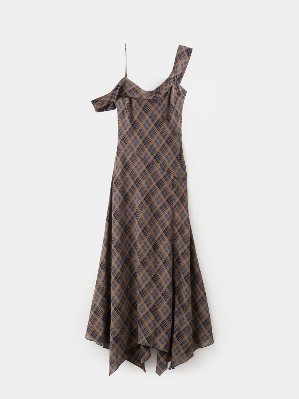 NWT (size 8) Mango CHECK ASYMMETRICAL DRESS - Picture 5 of 11